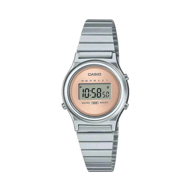 Casio Ladies Digital Tranquil Urba WR Rose Gold Face Watch - LA700WE-4A