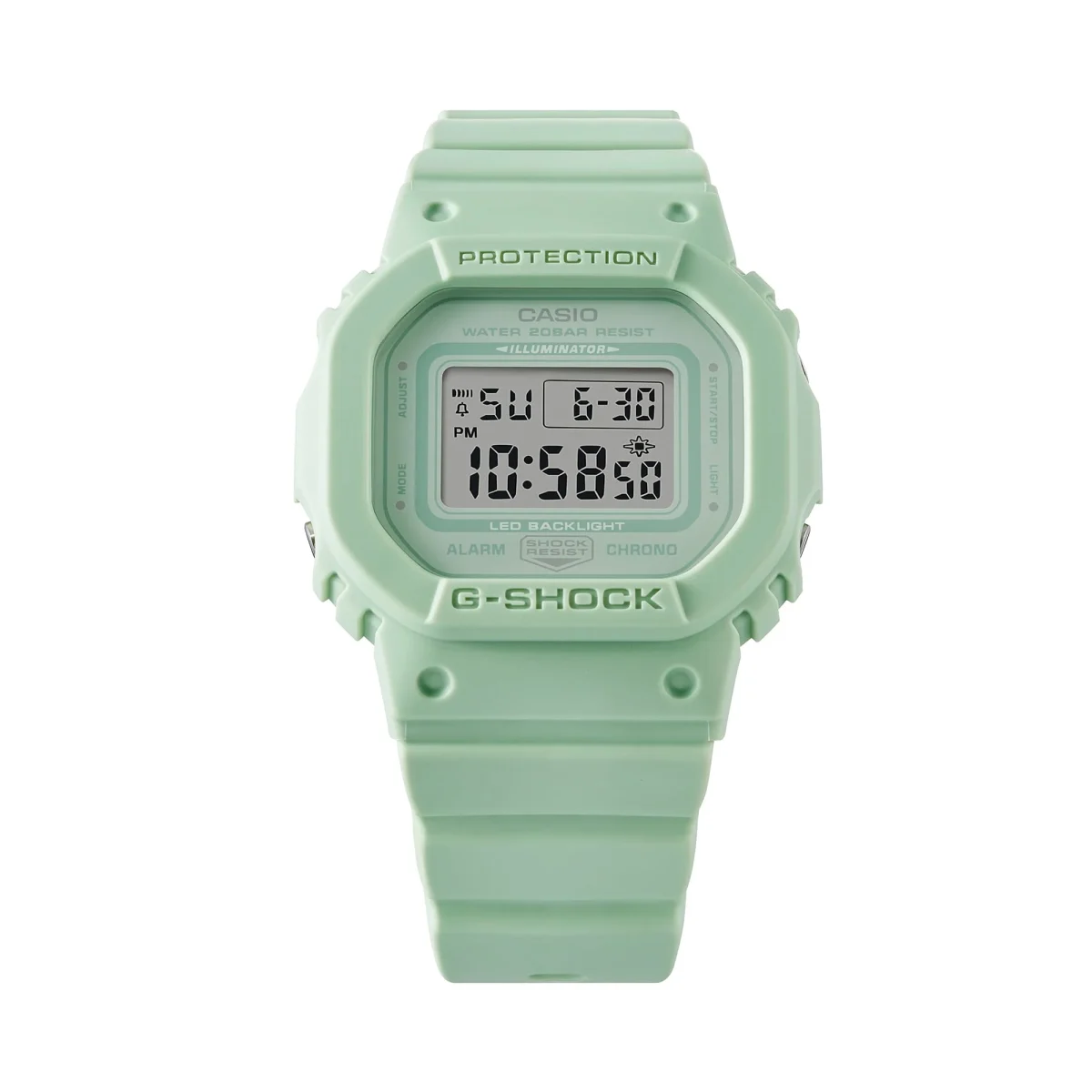 Casio Ladies G-Shock Green Case Colour 200m Waterproof Watch - GMDS5600BA-3DR