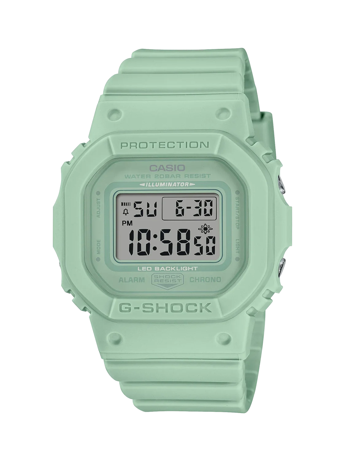 Casio Ladies G-Shock Green Case Colour 200m Waterproof Watch - GMDS5600BA-3DR