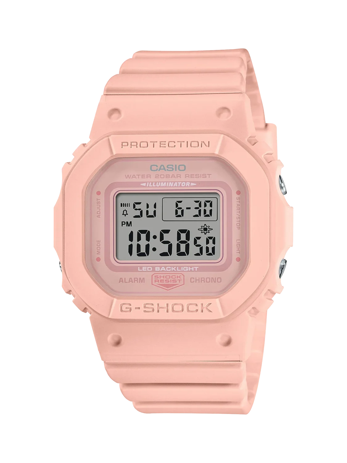 Casio Ladies G-Shock Pink Case Colour 200m Water Resistant Watch - GMDS5600BA-4DR