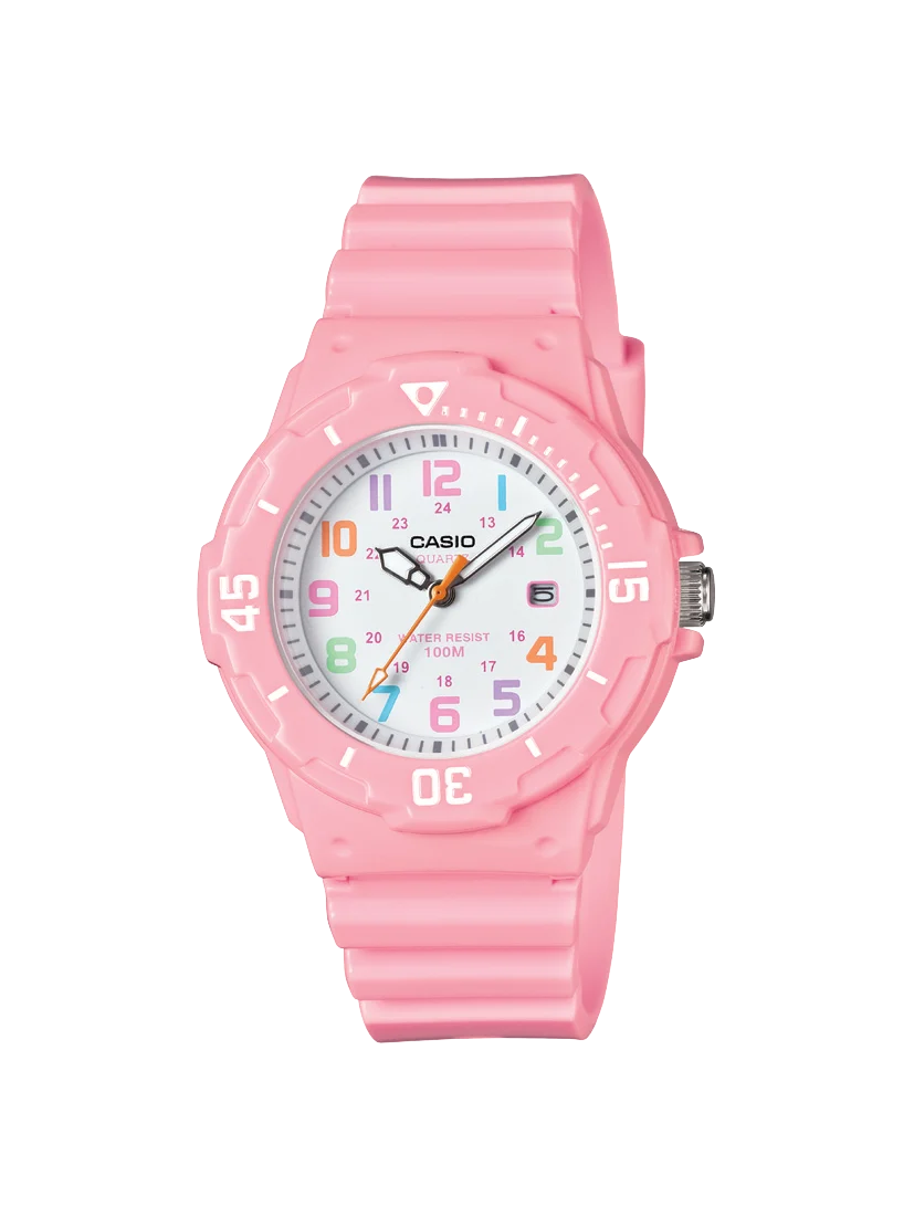 CASIO LRW200H-4B2 – Pink Resin Strap Analog 100m Dive-Style Watch