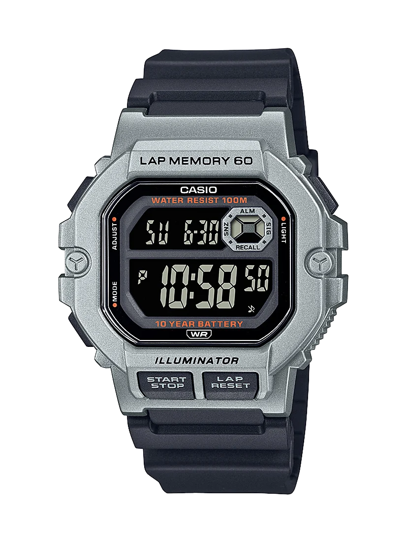 Casio Mens Digital 60 Lap Memory & 100m Water Resistant Watch - WS1400H-1B