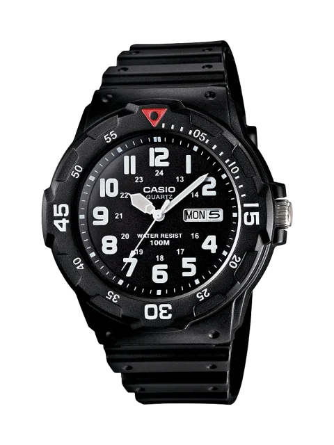 CASIO MRW200H-1BVDF – Black Resin Case & Strap, 100 M Water-Resistant Analog Watch