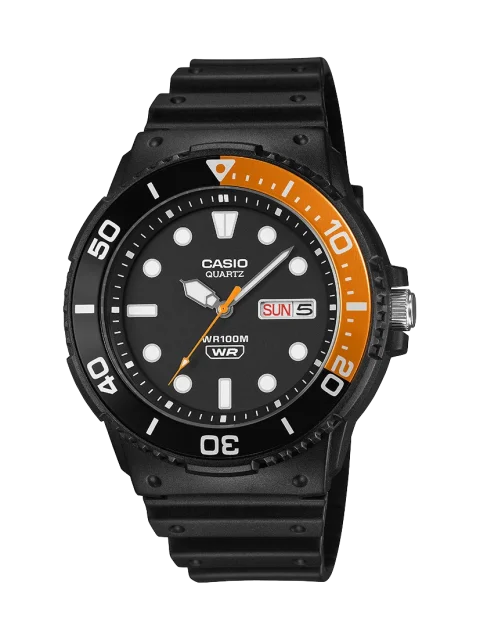 Casio MRW230H-1E4 Marine Inspired Analog Watch – Black & Orange