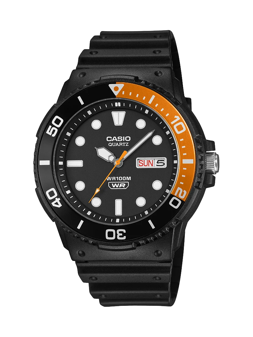 Casio MRW230H-1E4 Marine Inspired Analog Watch – Black & Orange