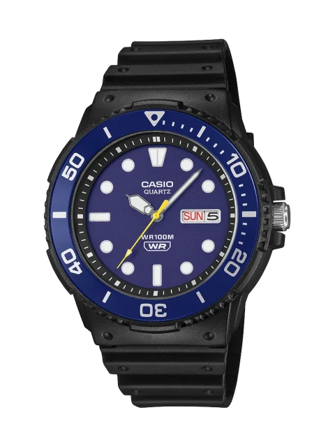 Casio MRW230H-2E Analogue Sports Watch – Blue Bezel & 100M Water Resistant
