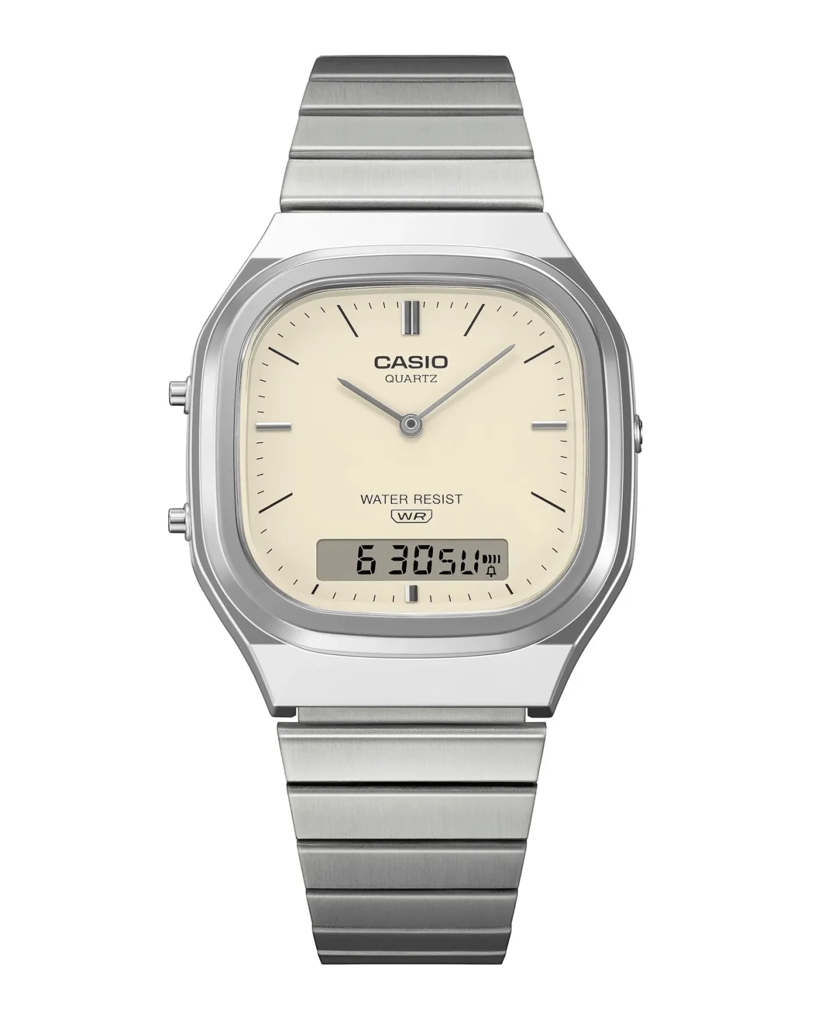 Casio Vintage AQ240E-7A Analogue Digital Watch – Silver Stainless Steel