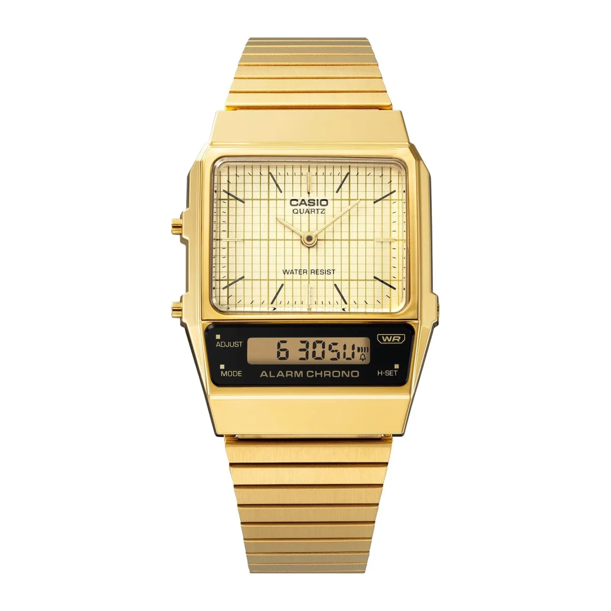 Casio Vintage Duo LCD Dial, Dual Time Gold Tone - AQ800EG-9A
