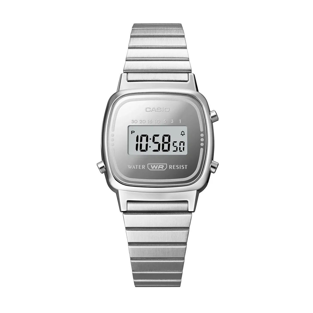 Casio Vintage Ladies Digital Watch LA670WES-7A Silver Stainless Steel