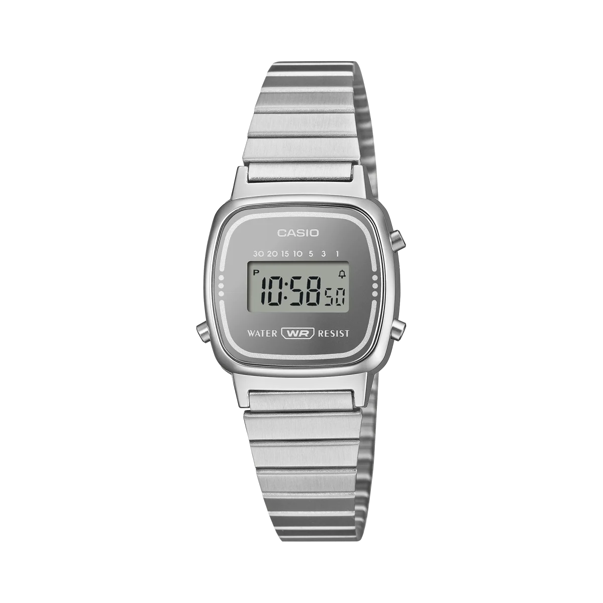 Casio Vintage Ladies Digital Watch LA670WES-7A Silver Stainless Steel