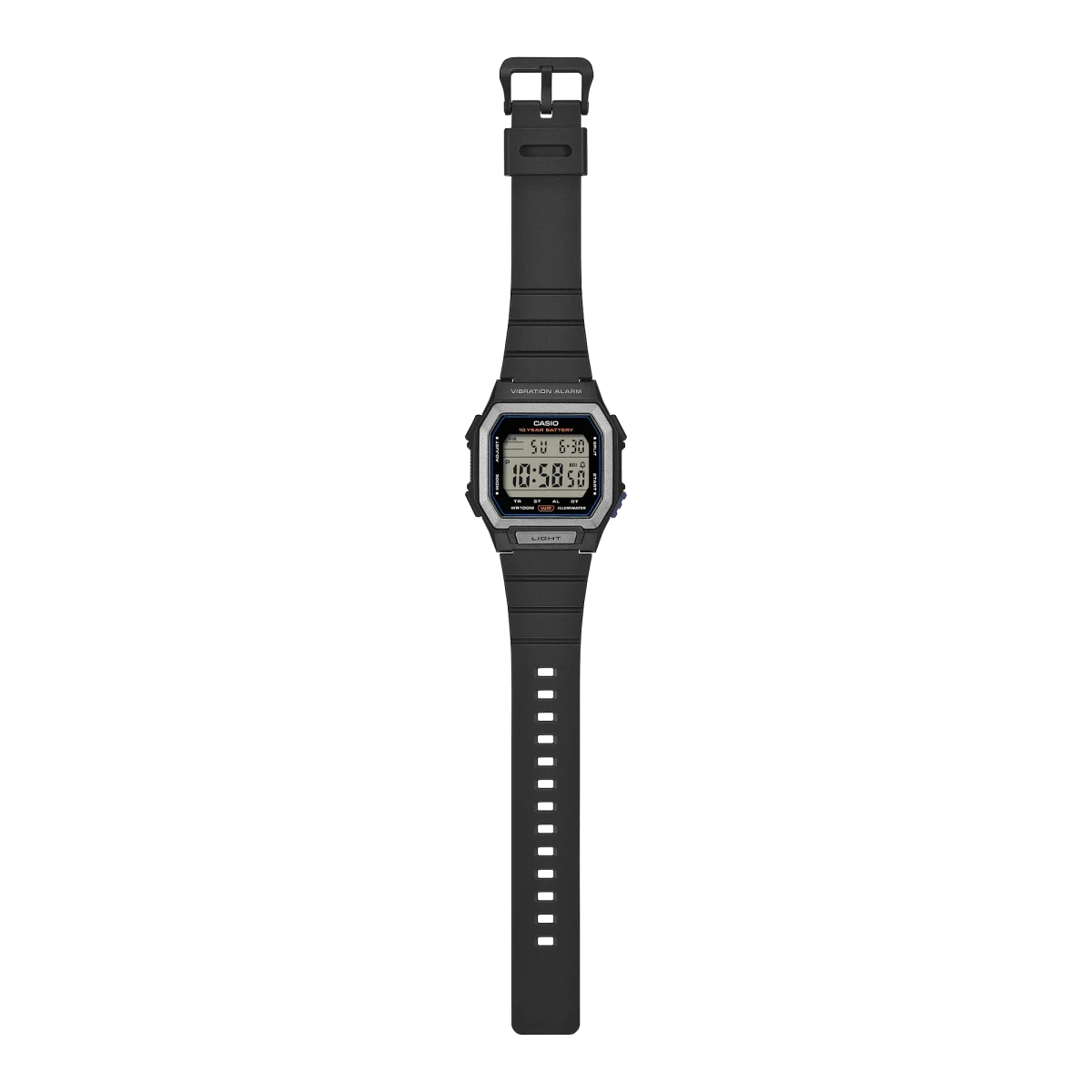 Casio W-738H-1AV Digital Watch – 100M Water Resistant, Vibration Alarm, Dual Time & 10-Year Battery