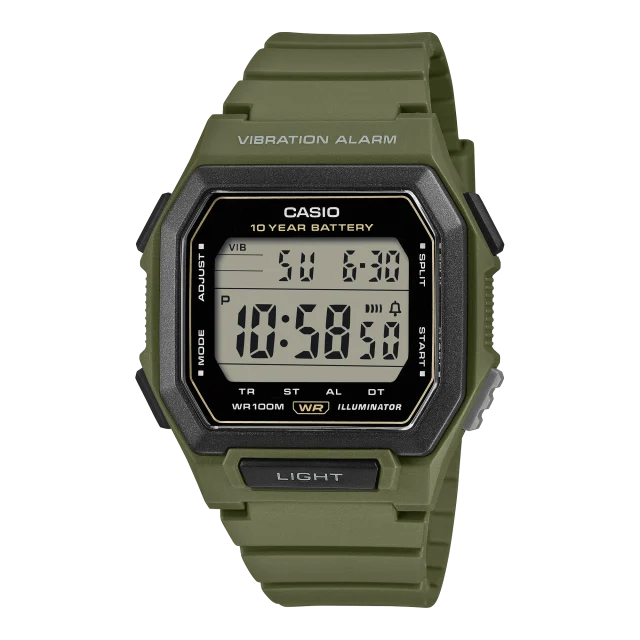 Casio W-738H-3AV Digital Watch – 100M Water Resistant Vibration Alarm Digital Watch with 10-Year Battery
