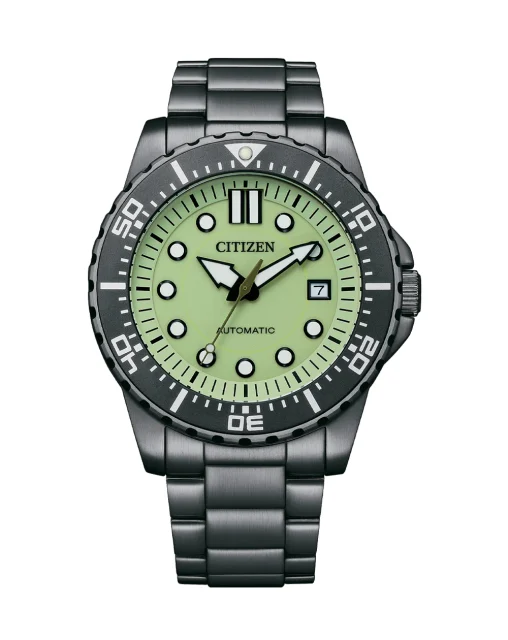 Citizen Automatic 100m Divers Watch With Green Luminous Dial - NJ0177-84X