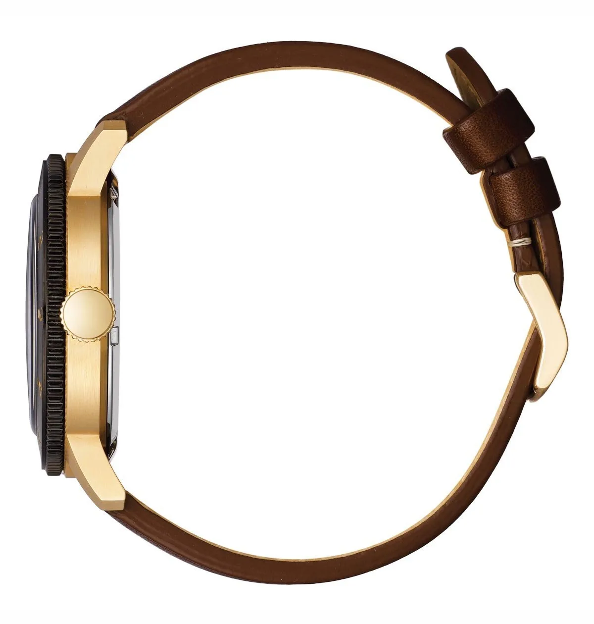 Citizen AW0079-13X Eco-Drive Men’s Watch – Rose Gold Case, Orange Dial, Brown Leather Strap