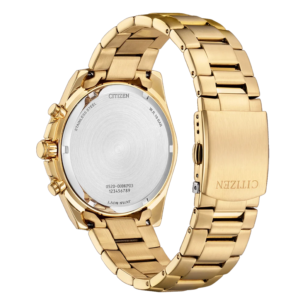 Citizen Chronograph Watch – AN8233-51E Quartz Men’s Chronograph, Rose Gold & Black Dial