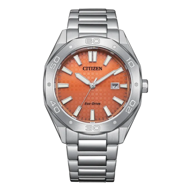 Citizen Eco-Drive BM7630-80Z Men’s Stainless Steel Watch with Orange Dial – Solar Powered, 100m WR