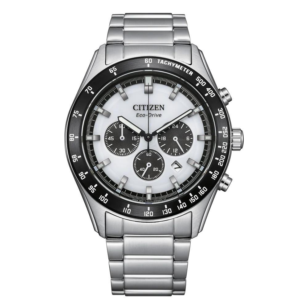 Citizen Eco-Drive Chronograph White Dial Stainless Steel Men’s Watch CA4674-58A