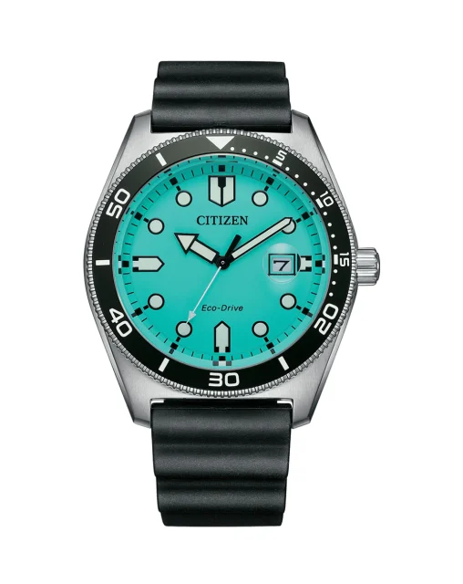 Citizen Eco-Drive Gents 100m Aqua Dial Divers Watch - AW1760-14X