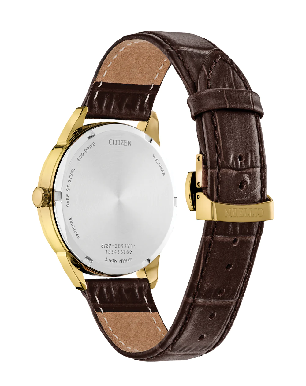 Citizen Eco-Drive Gents Classic Dress Watch Black Dial Leather Strap 100M WR - BU2112-06E