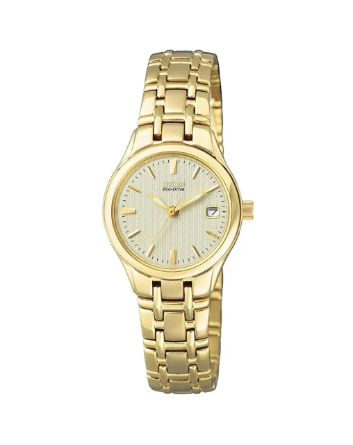 Citizen Eco-Drive Ladies Gold Tone Dress Watch - EW1262-55P