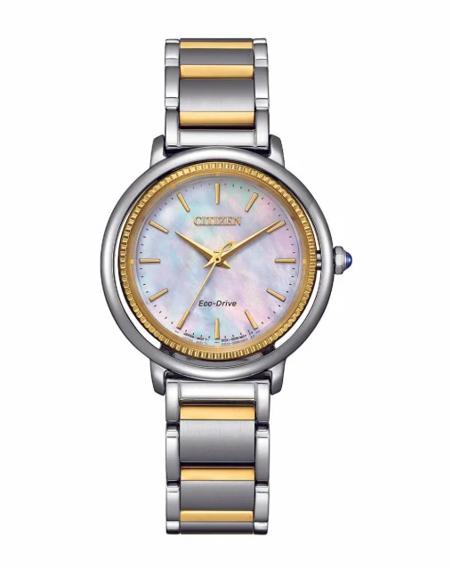 Citizen Eco-Drive Ladies Mother Of Pearl Face Dial Rose Two Tone Case & Band - EM1104-83D