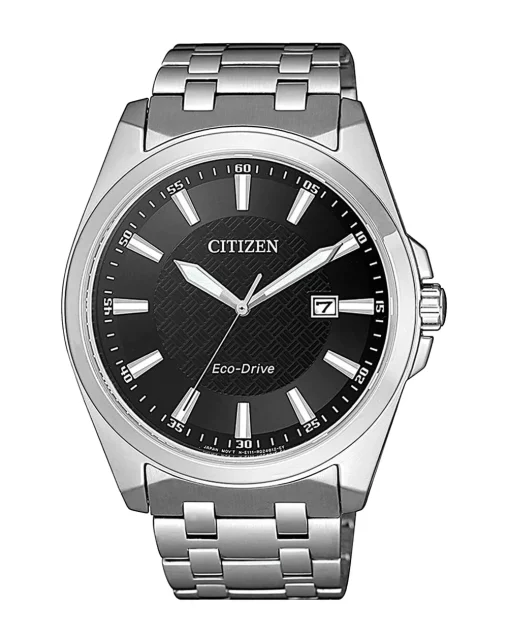 Citizen Gents Eco-Drive 100M Stainless Steel Black Dial Watch - BM7108-81E