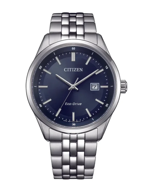 Citizen Gents Eco-Drive 100M Stainless Steel Blue Dial Watch - BM7560-59L