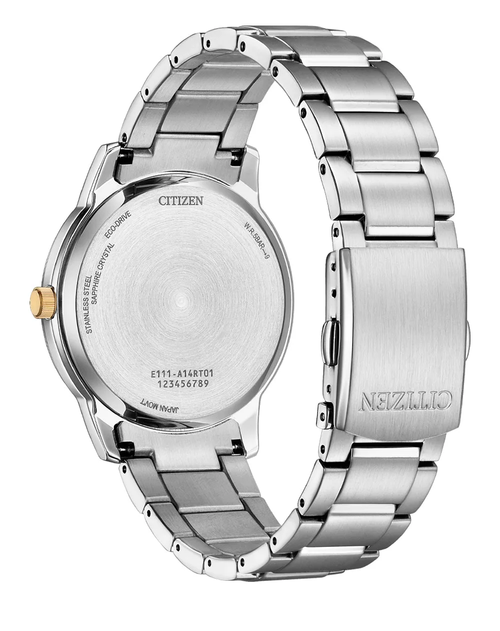 Citizen Gents Eco-Drive 50M Stainless Steel Black Dial Watch - BM6977-70E