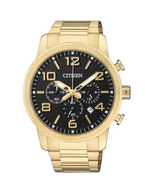 Citizen Gents Quartz Gold Tone Chronograph Watch - AN8052-55E