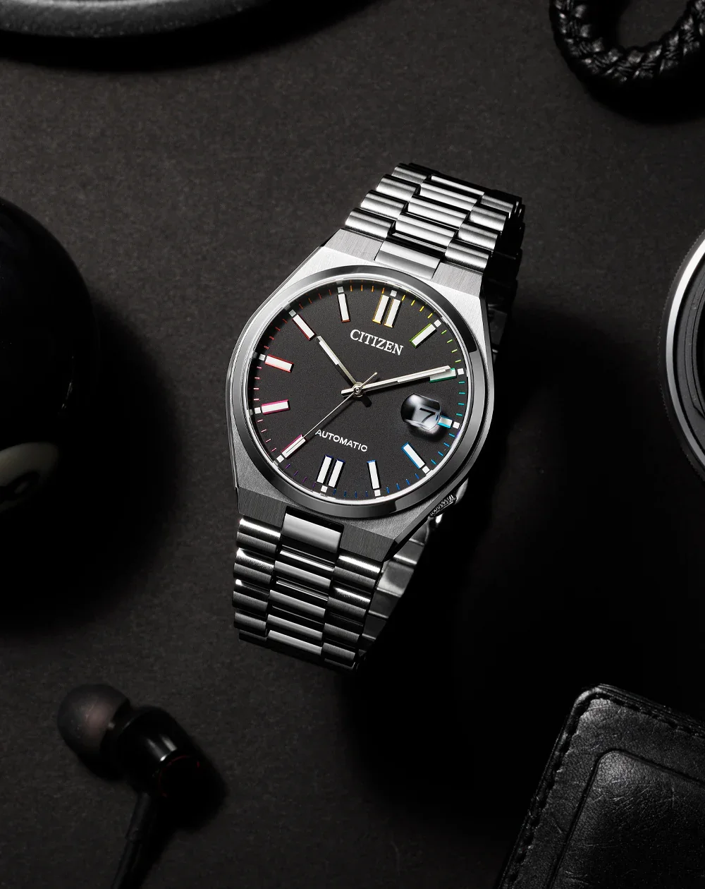Citizen Gents "TSUYOSA" Automatic Black Dial Watch - NJ0151-53E