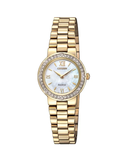 Citizen Ladies Eco-Drive Mother of Pearl Dial, Gold Tone Case & Band - EW9822-83D