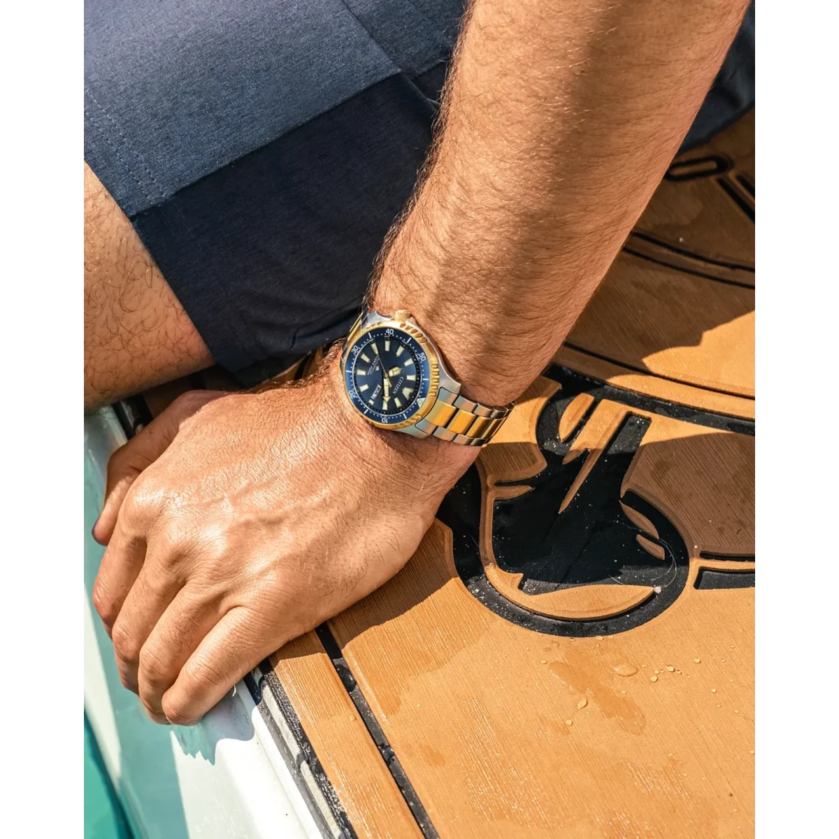 Citizen Promaster Dive Automatic Gents 200M Two Tone Blue Dial Watch - NY0154-51L