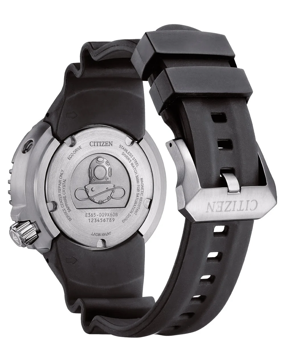 Citizen Promaster Eco-Drive Limited Edition Professional Diver's WR300 Blue Dial, Stainless Steel Case, Black Rubber Strap - BN1025-08L
