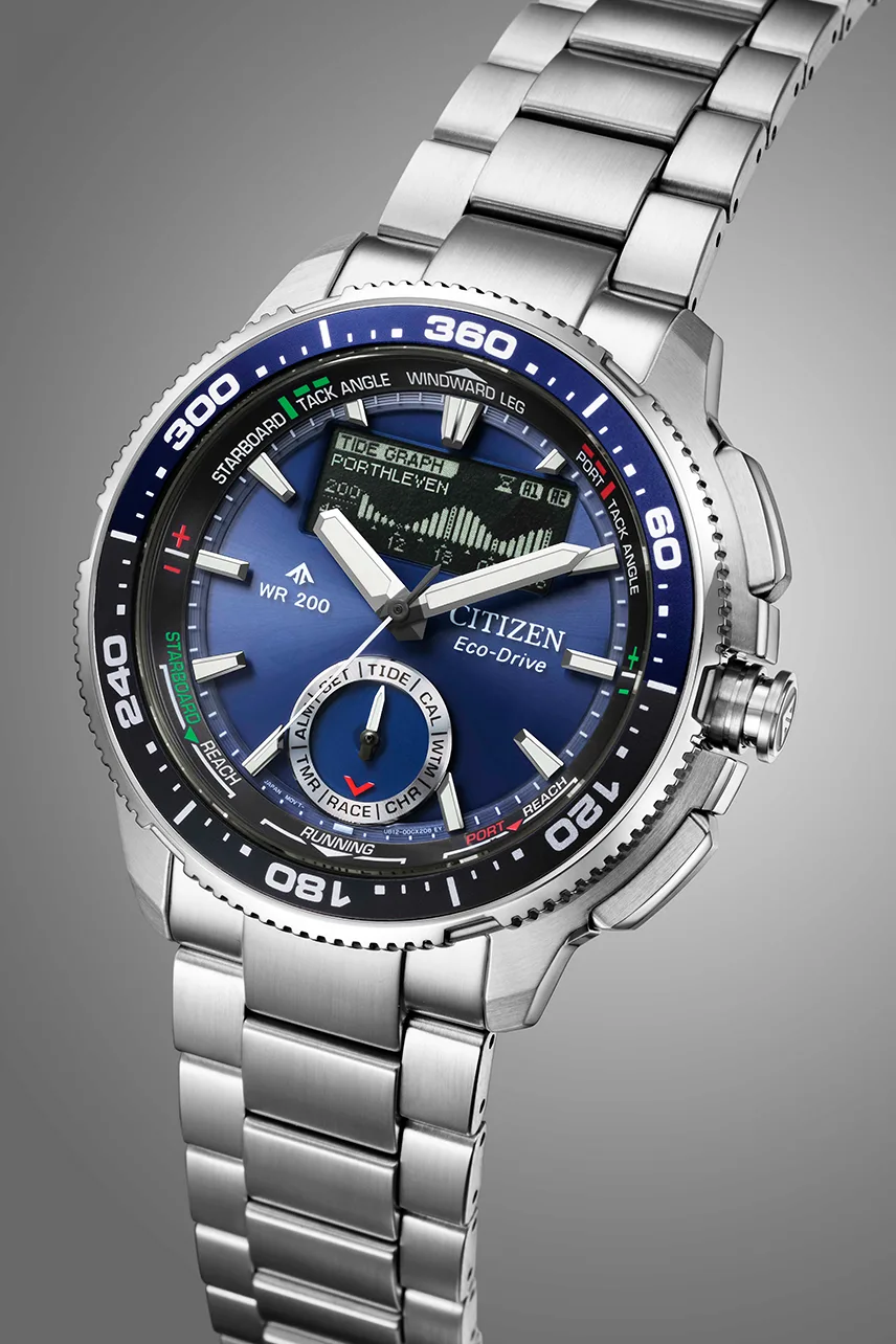 Citizen Promaster Marine WaveTracker Eco-Drive Blue Dial Stainless Steel Men's Watch JV3006-50L