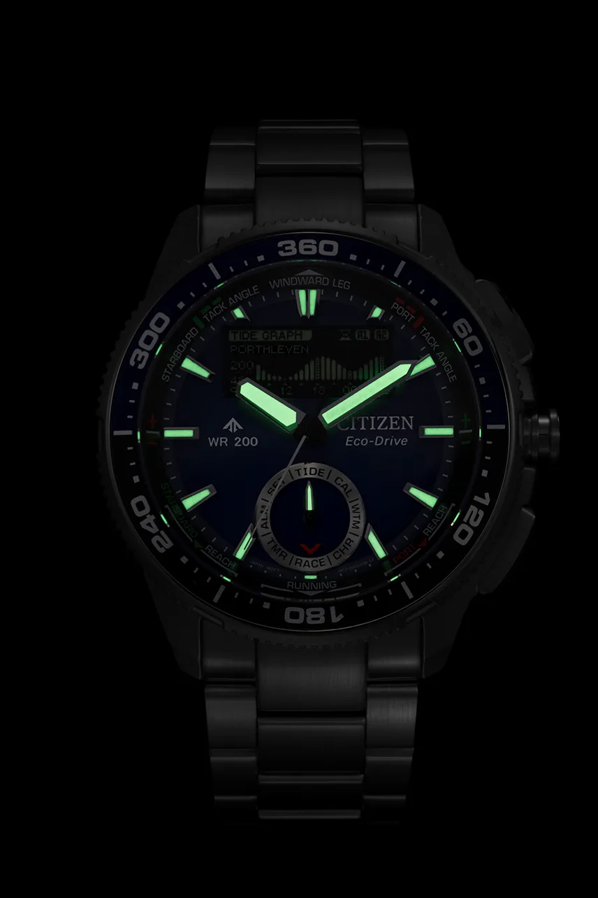 Citizen Promaster Marine WaveTracker Eco-Drive Blue Dial Stainless Steel Men's Watch JV3006-50L