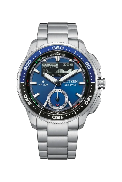 Citizen Promaster Marine WaveTracker Eco-Drive Blue Dial Stainless Steel Men's Watch JV3006-50L