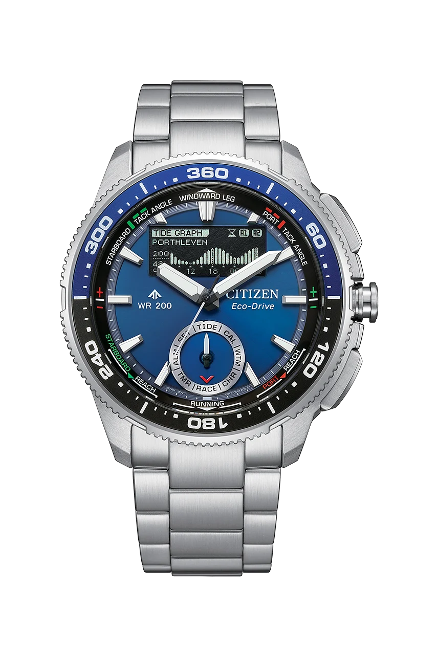 Citizen Promaster Marine WaveTracker Eco-Drive Blue Dial Stainless Steel Men's Watch JV3006-50L