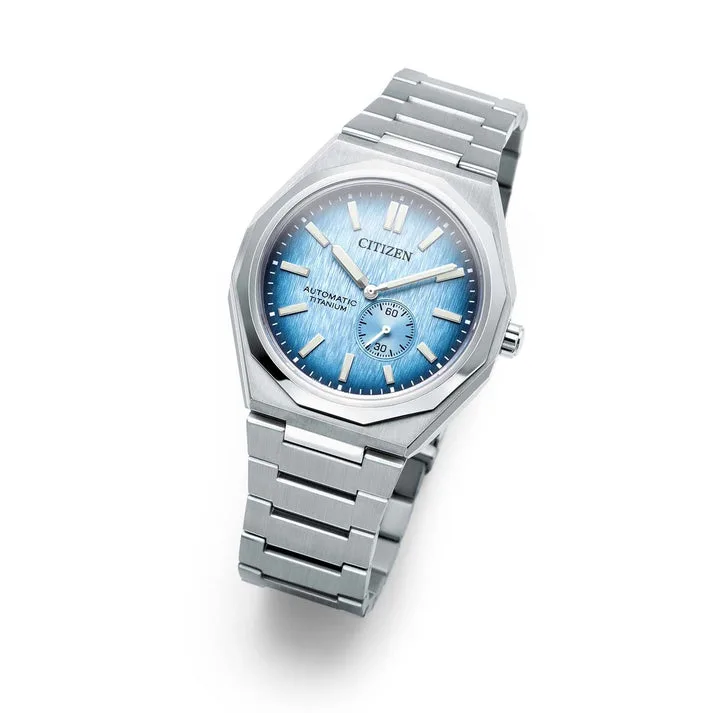 Citizen Zenshin 60 Automatic Super Titanium Blue Dial Mens Watch NK5020-58L