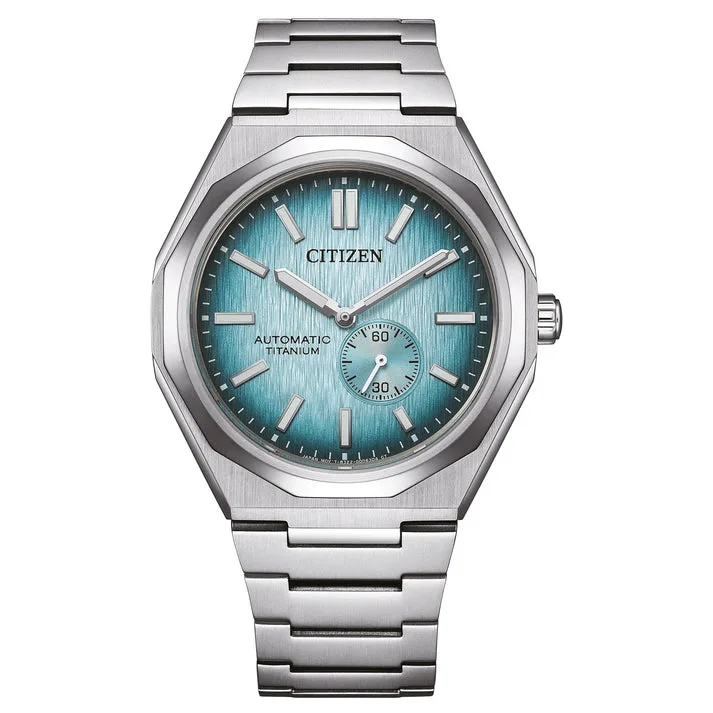 Citizen Zenshin 60 Automatic Super Titanium Blue Dial Mens Watch NK5020-58L