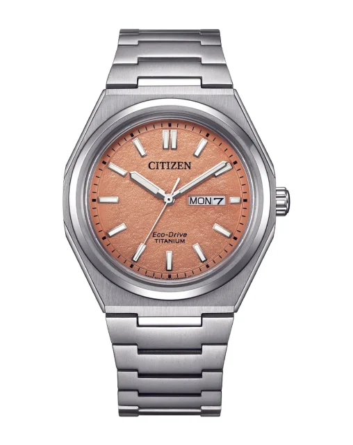 Citizen Zenshin Eco-Drive Super Titanium Orange Dial - AW0130-85Z