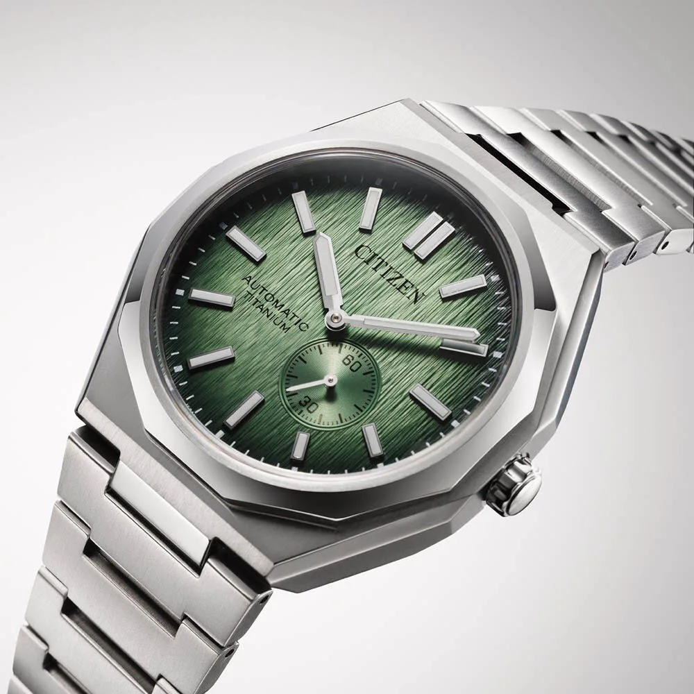 Citizen Zenshin Senkei Super Titanium Automatic Green Dial Watch NK5020-58X