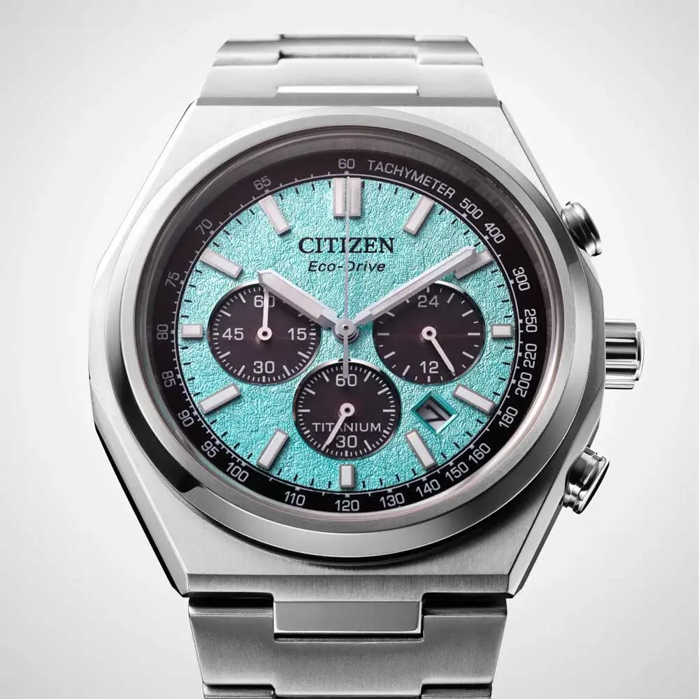 Citizen Zenshin Super Titanium Chronograph Green Dial - CA4610-85M
