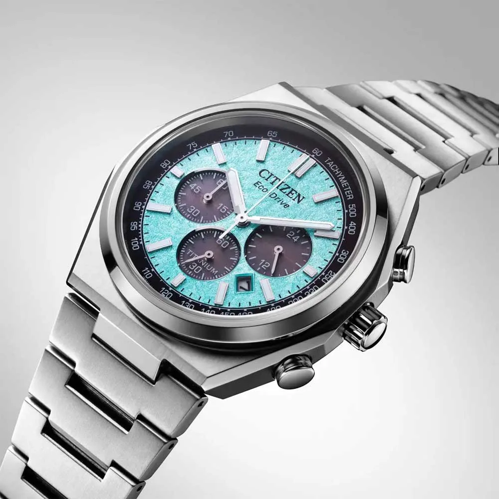 Citizen Zenshin Super Titanium Chronograph Green Dial - CA4610-85M