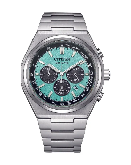 Citizen Zenshin Super Titanium Chronograph Green Dial - CA4610-85M