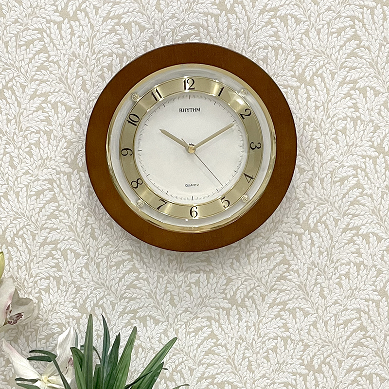 Rhythm Wooden Wall Clock CMG975NR06