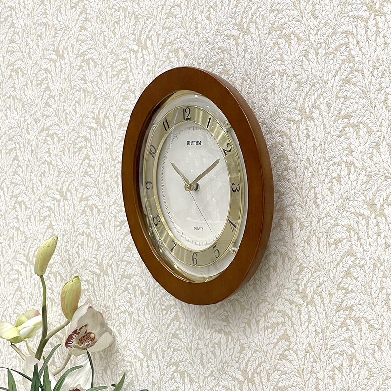 Rhythm Wooden Wall Clock CMG975NR06