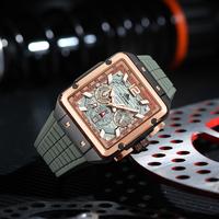 D-ZINER DZ Series Men’s Watch – Rose Gold Case with Green Dial & Strap, 44 mm, 30 m Water Resistant