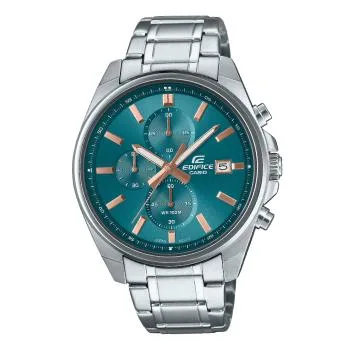 EDIFICE Analog Chronograph 100M WR Blue Dial, Stainless Steel Case & Strap – EFV610DE-2A