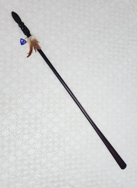 Full Size Hand Carved Māori Taiaha with Carved Head & Plain Shaft – 1520mm – Made in New Zealand - WS737