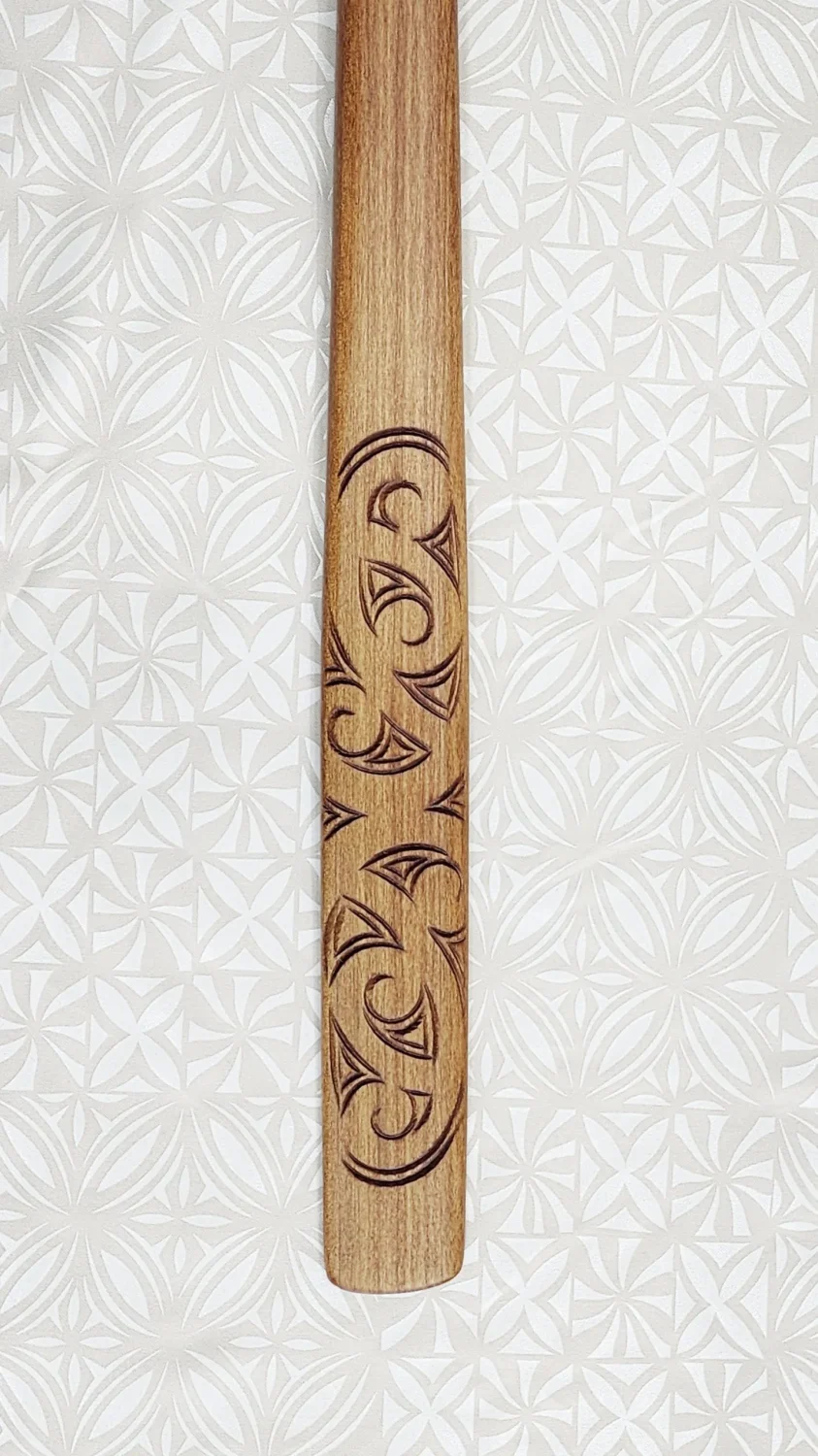 Full Size Maori Wooden Taiaha with Carved Shaft and Head - WM978